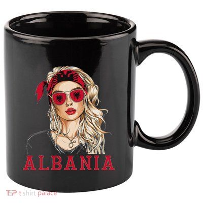Albanian Flag Outfit For Woman Products Uniform Albania 11oz C Handle Ceramic Mug