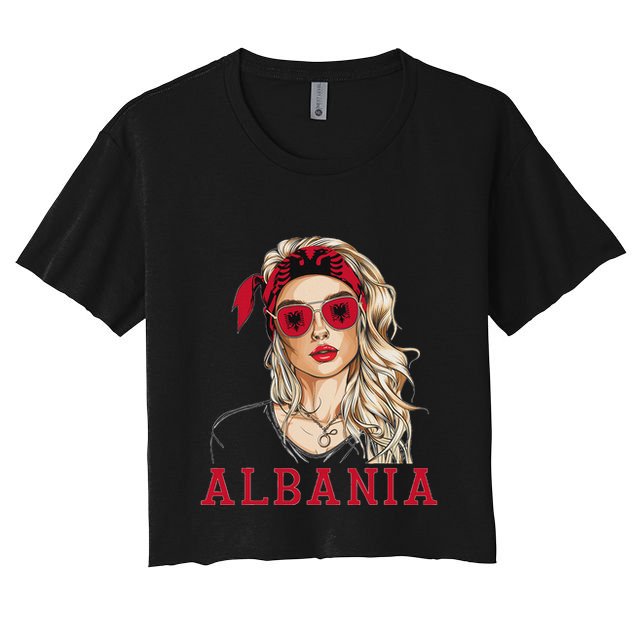 Albanian Flag Outfit For Woman Products Uniform Albania Crop Top