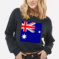 Australian Flag of Australia Cropped Pullover Crew