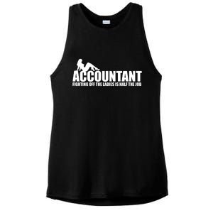 Accountant Fighting Off The Ladies Is Half The Job Ladies PosiCharge Tri-Blend Wicking Tank