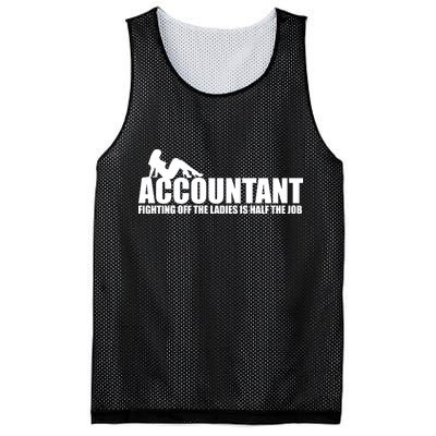 Accountant Fighting Off The Ladies Is Half The Job Mesh Reversible Basketball Jersey Tank