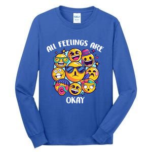 All Feelings Okay Tal Health Awareness Month Emotion Funny Gift Tall Long Sleeve T-Shirt