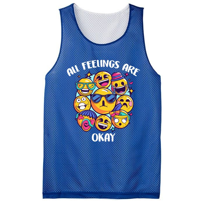 All Feelings Okay Tal Health Awareness Month Emotion Funny Gift Mesh Reversible Basketball Jersey Tank