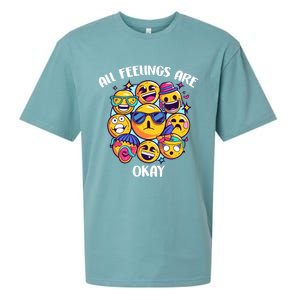 All Feelings Okay Tal Health Awareness Month Emotion Funny Gift Sueded Cloud Jersey T-Shirt