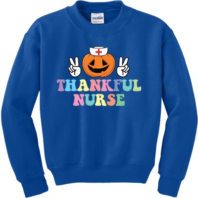 Autumn Fall Outfit Nurse Thankful Grateful Blessed Pumpkin Gift Kids Sweatshirt