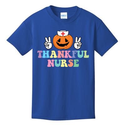 Autumn Fall Outfit Nurse Thankful Grateful Blessed Pumpkin Gift Kids T-Shirt