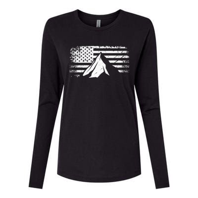 American Flag Outdoor Camping Apparel Hiking Camping Womens Cotton Relaxed Long Sleeve T-Shirt