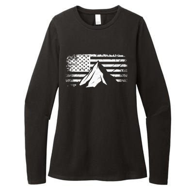 American Flag Outdoor Camping Apparel Hiking Camping Womens CVC Long Sleeve Shirt