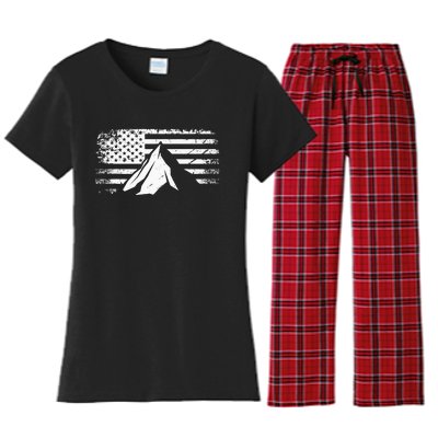 American Flag Outdoor Camping Apparel Hiking Camping Women's Flannel Pajama Set