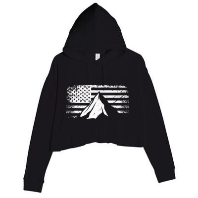 American Flag Outdoor Camping Apparel Hiking Camping Crop Fleece Hoodie