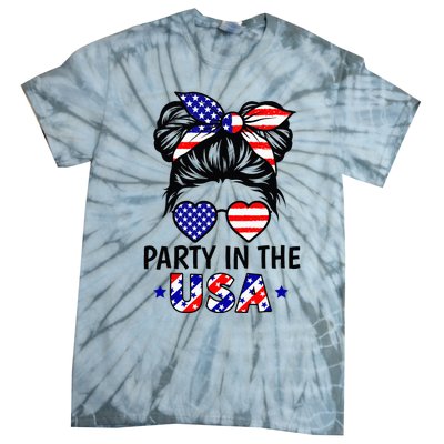 American Flag Party In Usa 4th July Patriotic Tie-Dye T-Shirt