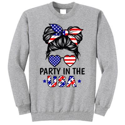 American Flag Party In Usa 4th July Patriotic Tall Sweatshirt