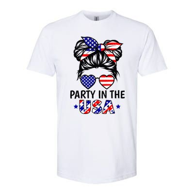 American Flag Party In Usa 4th July Patriotic Softstyle CVC T-Shirt