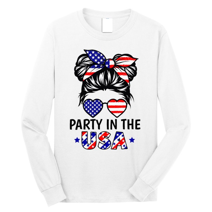 American Flag Party In Usa 4th July Patriotic Long Sleeve Shirt