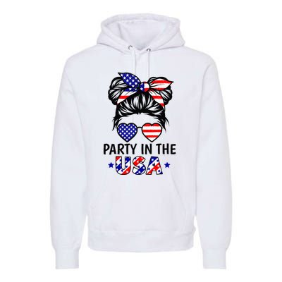 American Flag Party In Usa 4th July Patriotic Premium Hoodie