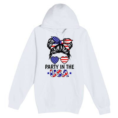 American Flag Party In Usa 4th July Patriotic Premium Pullover Hoodie