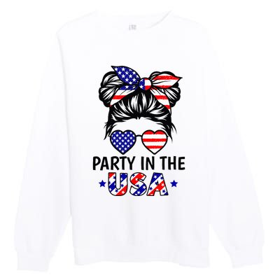 American Flag Party In Usa 4th July Patriotic Premium Crewneck Sweatshirt