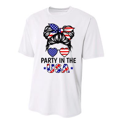 American Flag Party In Usa 4th July Patriotic Performance Sprint T-Shirt