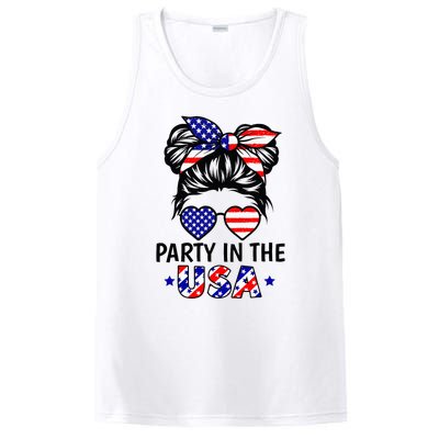 American Flag Party In Usa 4th July Patriotic PosiCharge Competitor Tank