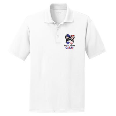 American Flag Party In Usa 4th July Patriotic PosiCharge RacerMesh Polo