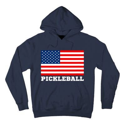 American Flag Pickleball Player USA Pickleball Lover Tall Hoodie