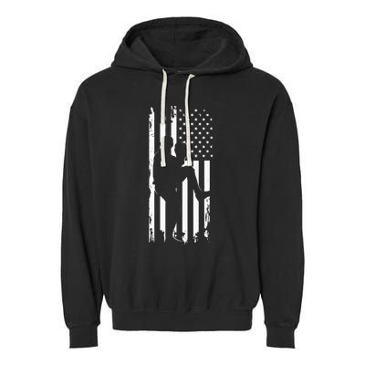 American Flag Pitcher Baseball Apparel Baseball Garment-Dyed Fleece Hoodie