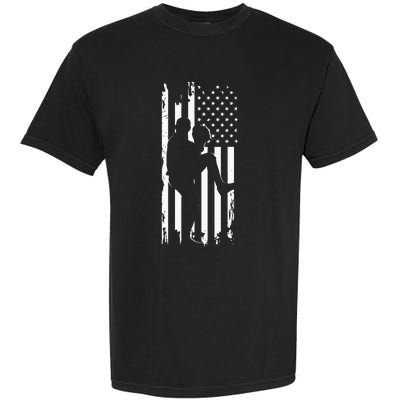 American Flag Pitcher Baseball Apparel Baseball Garment-Dyed Heavyweight T-Shirt