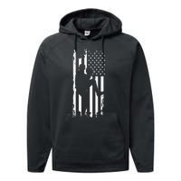 American Flag Pitcher Baseball Apparel Baseball Performance Fleece Hoodie