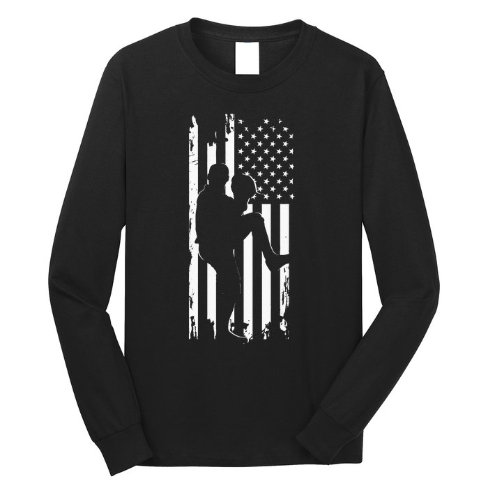 American Flag Pitcher Baseball Apparel Baseball Long Sleeve Shirt