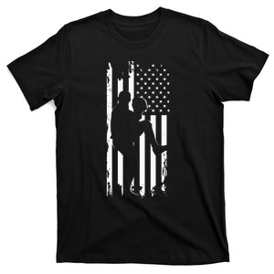 American Flag Pitcher Baseball Apparel Baseball T-Shirt