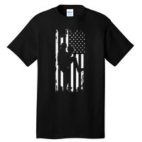 American Flag Pitcher Baseball Apparel Baseball Tall T-Shirt