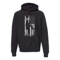 American Flag Pitcher Baseball Apparel Baseball Premium Hoodie