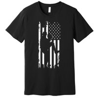 American Flag Pitcher Baseball Apparel Baseball Premium T-Shirt