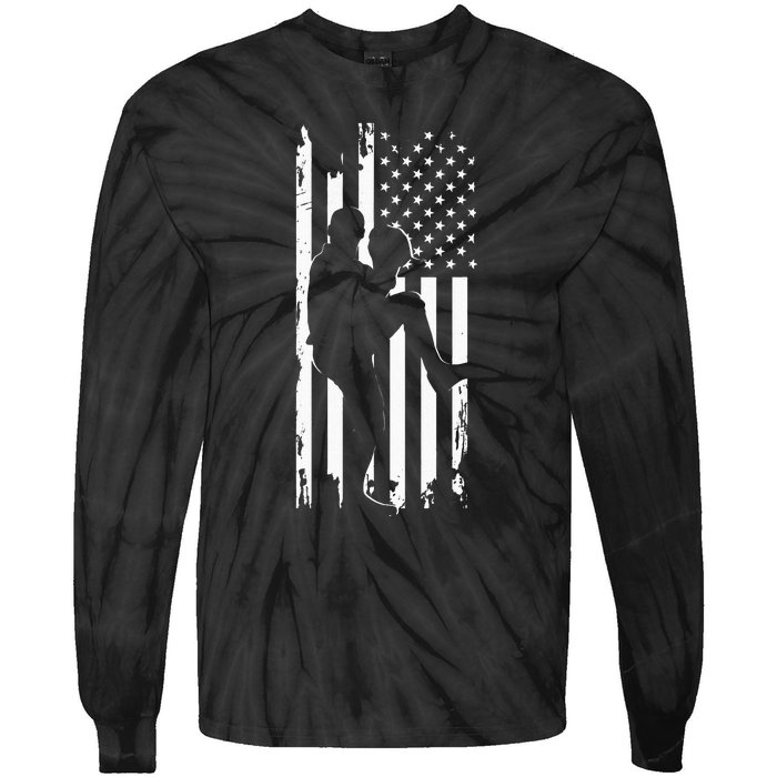 American Flag Pitcher Baseball Apparel Baseball Tie-Dye Long Sleeve Shirt