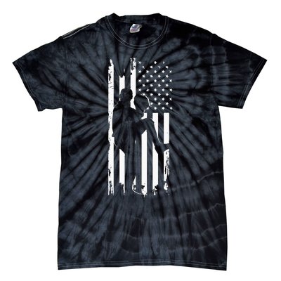 American Flag Pitcher Baseball Apparel Baseball Tie-Dye T-Shirt