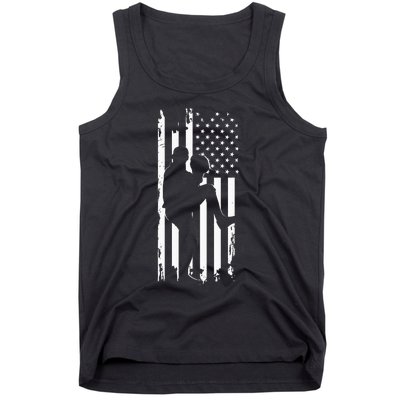 American Flag Pitcher Baseball Apparel Baseball Tank Top