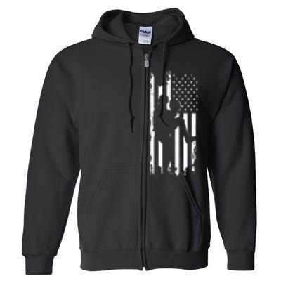 American Flag Pitcher Baseball Apparel Baseball Full Zip Hoodie