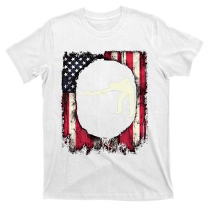 American Flag Patriotic Poolplayer Retro Billiards T-Shirt