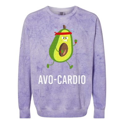 AvoCardio Funny Pun Workout Running Avocado Colorblast Crewneck Sweatshirt