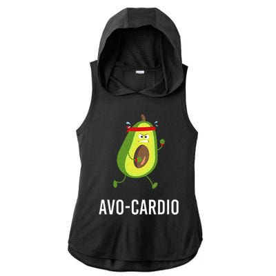 AvoCardio Funny Pun Workout Running Avocado Ladies PosiCharge Tri-Blend Wicking Draft Hoodie Tank