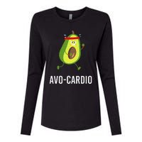 AvoCardio Funny Pun Workout Running Avocado Womens Cotton Relaxed Long Sleeve T-Shirt