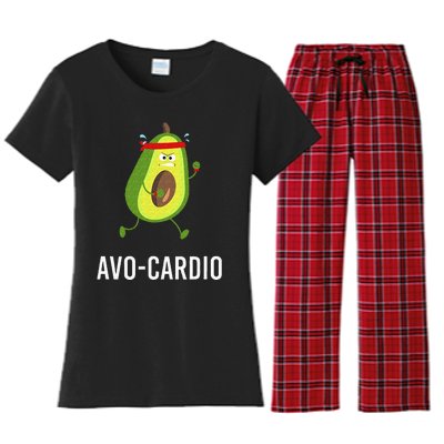 AvoCardio Funny Pun Workout Running Avocado Women's Flannel Pajama Set