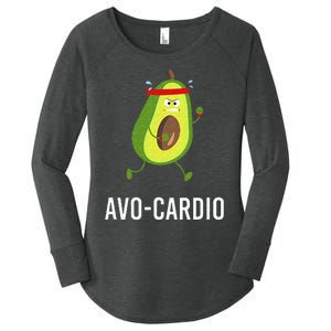 AvoCardio Funny Pun Workout Running Avocado Women's Perfect Tri Tunic Long Sleeve Shirt