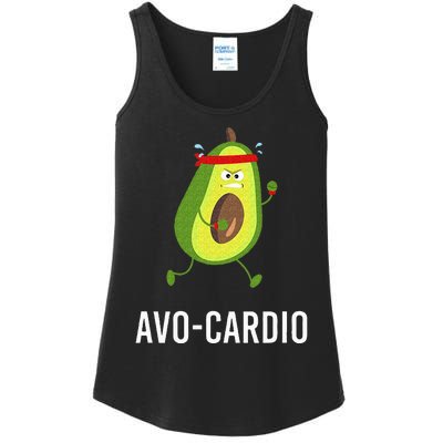 AvoCardio Funny Pun Workout Running Avocado Ladies Essential Tank