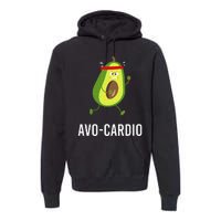 AvoCardio Funny Pun Workout Running Avocado Premium Hoodie