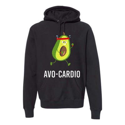 AvoCardio Funny Pun Workout Running Avocado Premium Hoodie