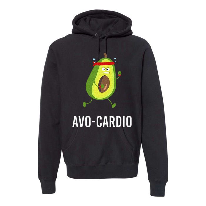 AvoCardio Funny Pun Workout Running Avocado Premium Hoodie