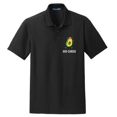 AvoCardio Funny Pun Workout Running Avocado Dry Zone Grid Polo