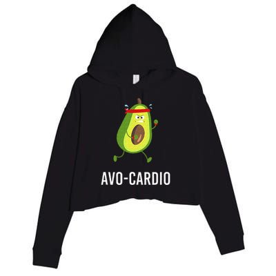 AvoCardio Funny Pun Workout Running Avocado Crop Fleece Hoodie