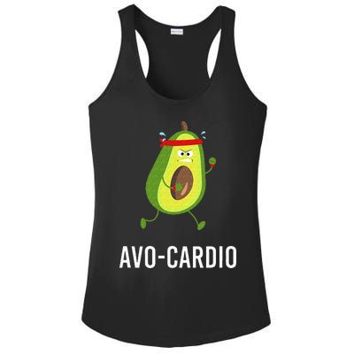 AvoCardio Funny Pun Workout Running Avocado Ladies PosiCharge Competitor Racerback Tank